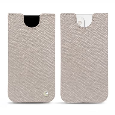 Apple iPhone 13 mini Funda de piel - Funda - Gris - Piel saffiano
