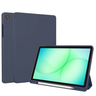 Accezz Coque tablette portefeuille Smart Silicone pour Samsung Galaxy Tab A11 Plus / A9 Plus - Bleu foncé