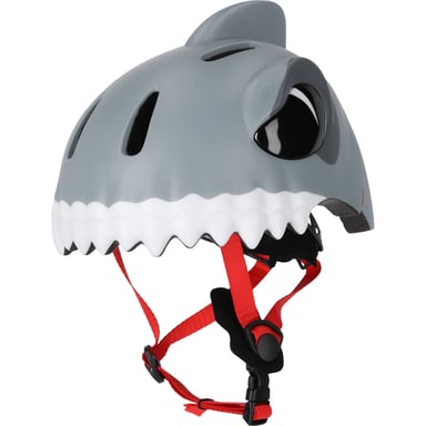 Casque enfant CRAZY SAFETY Requin Taille M (54-59 cm) Coque rigide, LED, Sangle rouge