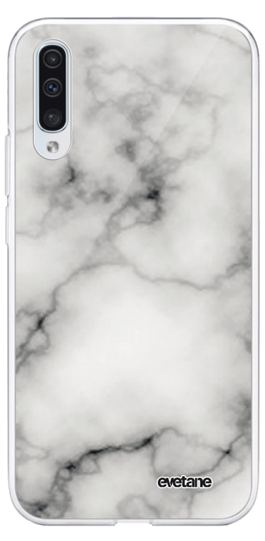 Evetane Coque Samsung Galaxy A50 silicone transparente Motif Marbre blanc ultra resistant