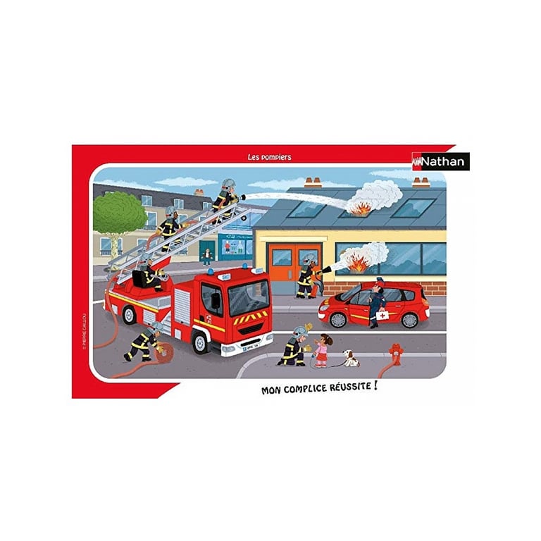 Puzzle éducatif 15 pièces Les pompiers en action pour enfants - Neuf
