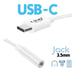 Adaptateur Audio USB C vers Jack 3.5mm Compatible commande vocale Blanc