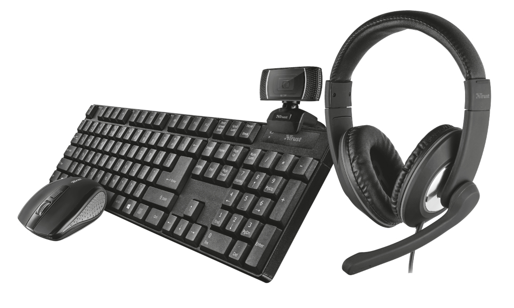 TRUST  Qoby Clavier RF sans Fil Noir