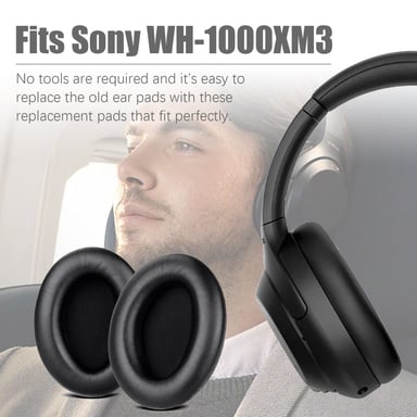 Cuscinetti auricolari per Sony WH-1000XM3 1 paio Black