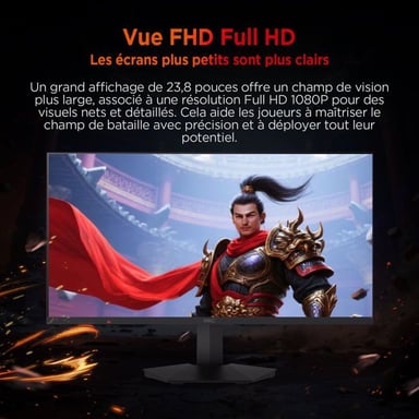 Ecran PC Gamer - 24 - FHD - 240Hz - Dalle Fast IPS - 1ms - G24H3D