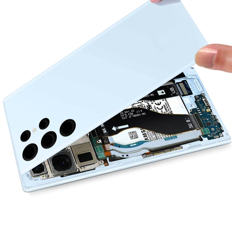Cache Batterie Samsung Galaxy S22 Ultra Originale Samsung ciel Neuf - vue 3