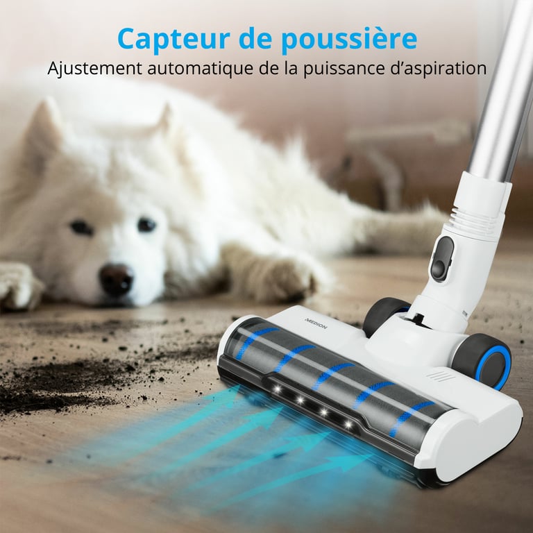 MEDION P350 Aspirateur Balai sans Fil Puissance 24 kPa / Capteur de poussière HEPA H13 Ecran Tactile LED - vue 3