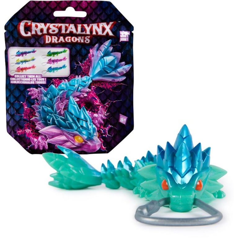 Figurine articulée CrystaLynx Mini Dragon Spin Master 15,2 cm avec clip porte-clés multicolore (modèle aléatoire) - Neuf