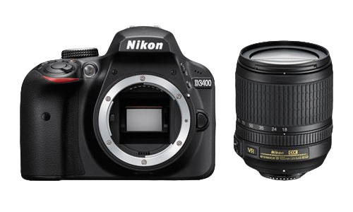 Nikon D3400 + AF-S 18-105 mm 1:3.5-5.6G ED VR Kit d'appareil-photo SLR 24,2 MP CMOS 6000 x 4000 pixels Noir