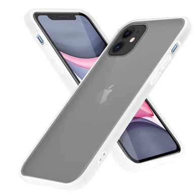 Coque pour Apple iPhone 11 en Transparent Givré Housse de protection Étui hybride avec intérieur en silicone TPU et dos en plastique mat