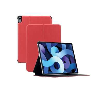 Funda protectora Folio iPad Air 5 10.9'' 2022/iPad Air 4 10.9'' 2020, Smart Cover Funda a prueba de golpes, función de pie, despertador automático, aspecto de cuero, rojo