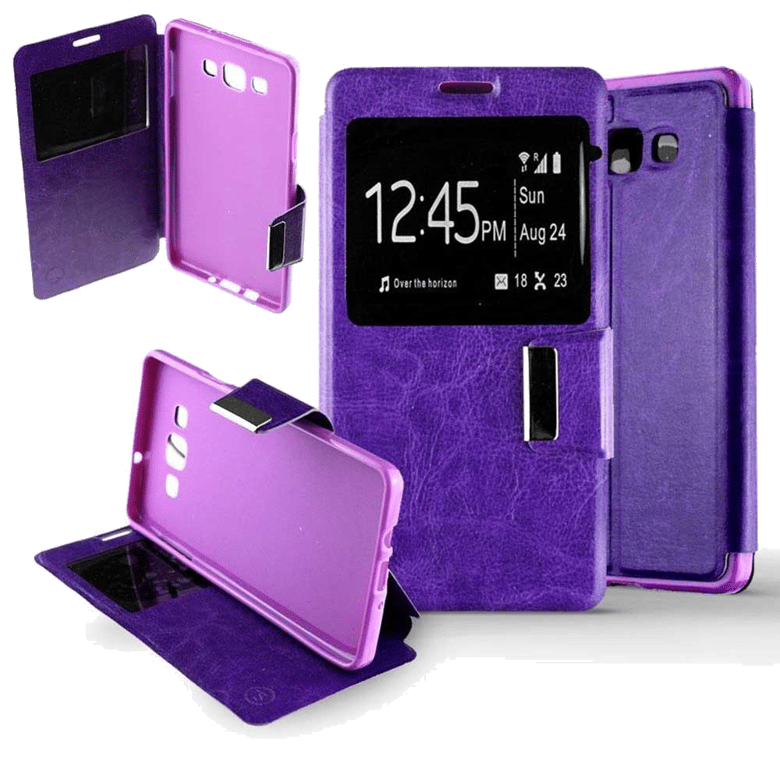 Etui Folio compatible Violet Samsung Galaxy A7 2015
