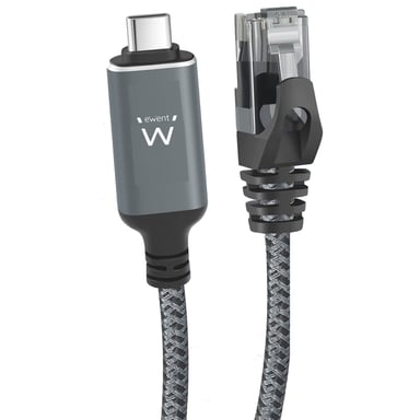 EWENT Cable USB-C 3.1 A RJ45 CAT6 FTP, 1Gbps, 1,5m