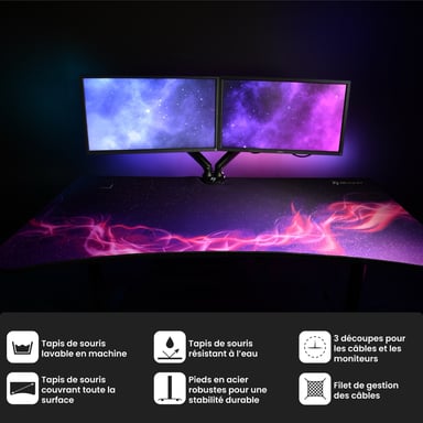 Bureau de jeu Arozzi Arena - Violet Profond - Galaxie