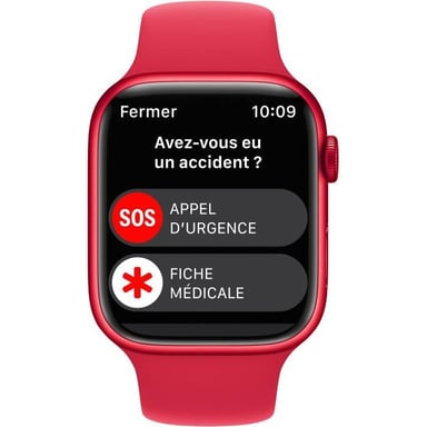 Watch Series 8 OLED 45 mm - Boîtier en Aluminium - Rouge GPS -Bracelet Sport - Rouge