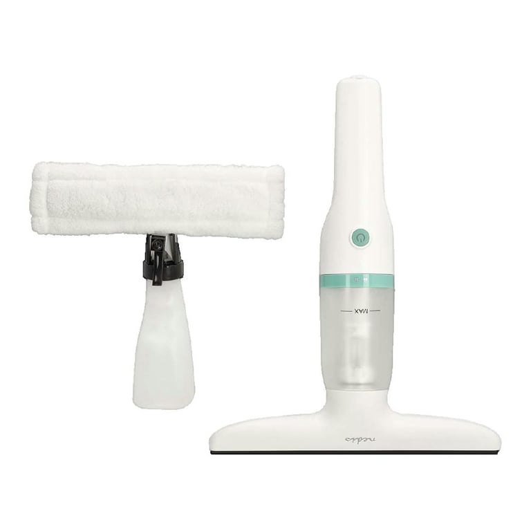 Nedis Cordless Lightweight Window Vacuum Cleaner with 60ml Water Tank, Spray Bottle & Microfibre Wiper, for Windows, Mirrors, Tiles, Shower Screens, Ca