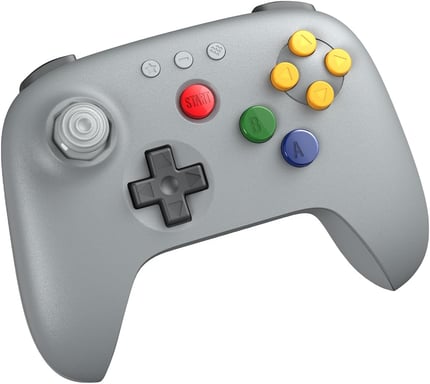 Mando 8BitDo 64 Bluetooth edición gris - Compatible con Analogue 3D, Switch 1 y 2, PC, Móvil (Copia)