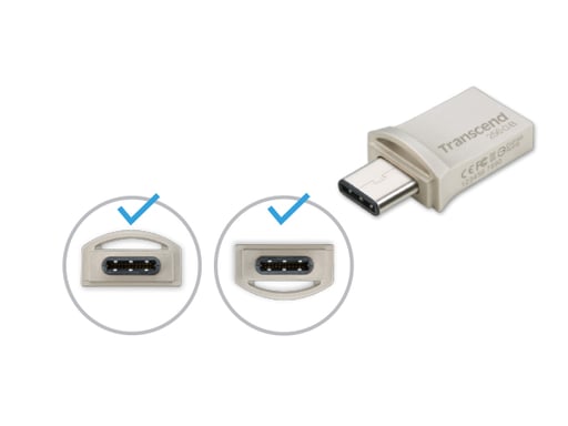Transcend JetFlash 890 unidad flash USB 256 GB USB Type-A / USB Type-C 3.2 Gen 1 (3.1 Gen 1) Plata