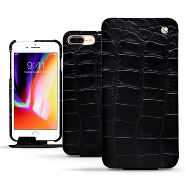Housse cuir Apple iPhone 8 Plus - Rabat vertical - Noir - Cuirs spéciaux