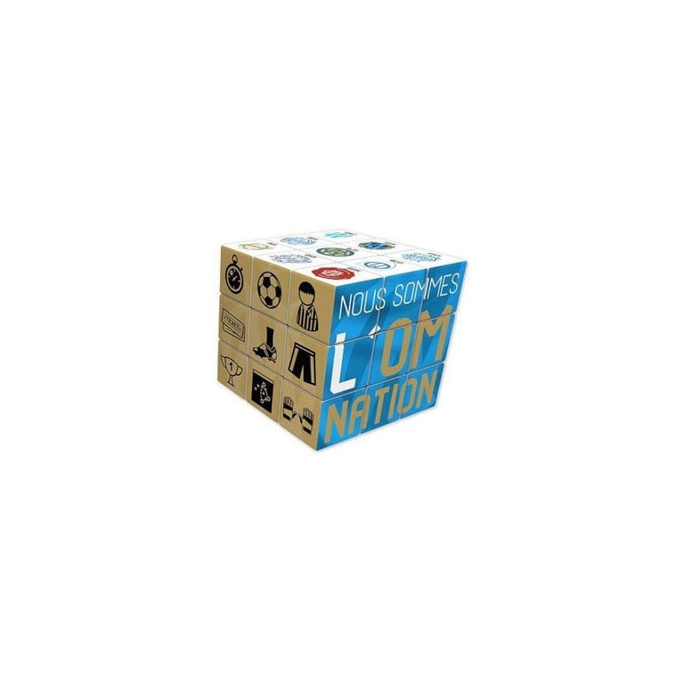 Cube puzzle 3 x 3 Megableu Olympique de Marseille couleurs du club et motifs imprimés Neuf - vue 2