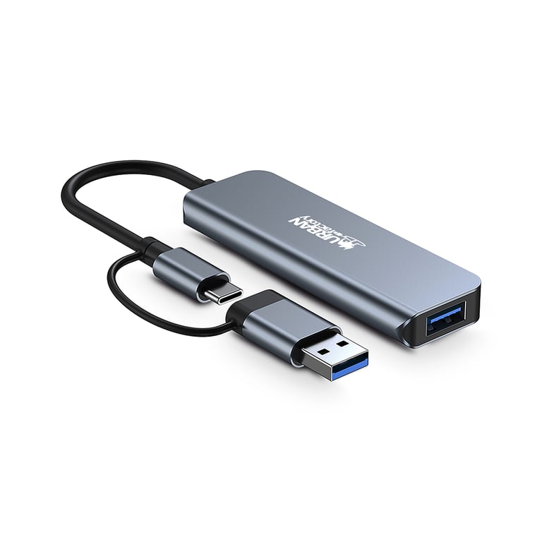 Hub USB Urban Factory 4 ports USB 3.0 + Adaptateur USB A femelle USB C mâle - vue 9