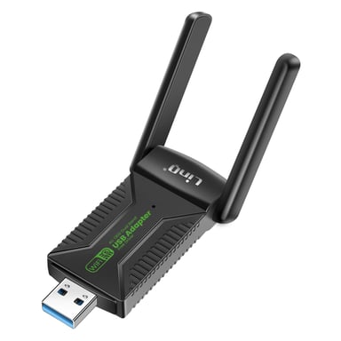 Carte Réseau Clé USB WiFi 1300Mbps et Bluetooth 5.4 Double Bande Noir