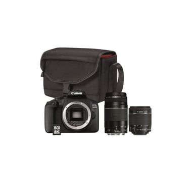 Cámara réflex Canon EOS 2000D con objetivos EF-S 18-55 mm y EF 75-300 mm, bolsa y tarjeta de memoria SD de 16 GB