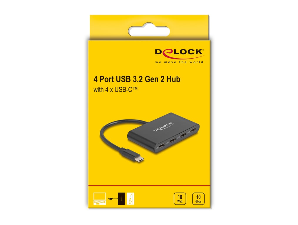 DeLOCK Hub USB 3.2 Gen 2 USB Type C avec 4 x USB Type C femelle – 10 Gbps Neuf - vue 2