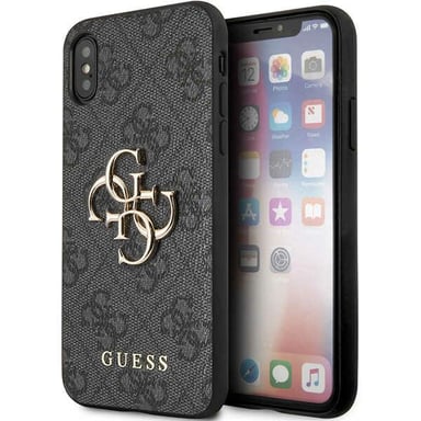Étui Guess 4G Big Metal Logo pour iPhone X/XS, gris