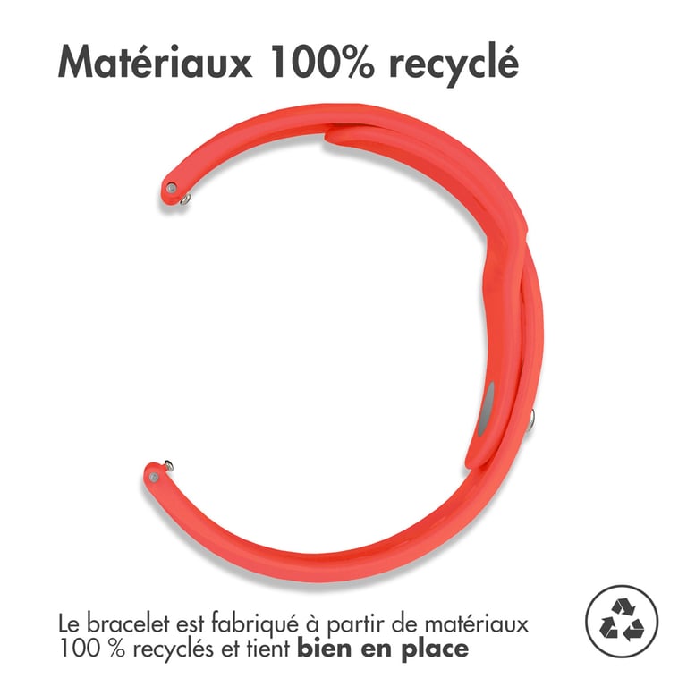 imoshion Bracelet sport en silicone - Connexion universelle 20 mm - Rouge - Neuf