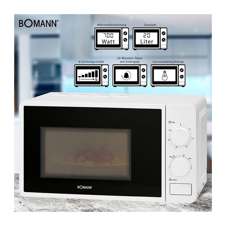 Four À Micro-Ondes Bomann MW 6014 CB – 20L 700W 6 Niveaux Minuterie - vue 4