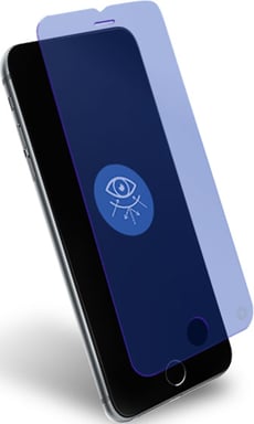 Protège écran pour iPhone SE 2022 / SE / 8 / 7 / 6S / 6 Anti Lumière Bleue Verre organique + Garantie à vie Force Glass