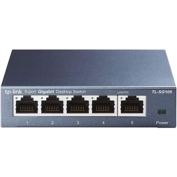 TP Link Commutateur Gigabit métallique à 5 ports TL SG105 Commutateur non géré 5 x 101001000 de bureau