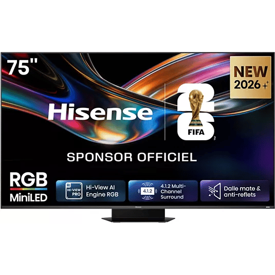 TV LED Hisense RGB Mini LED 75UR9S 189 cm 2026 - vue 5