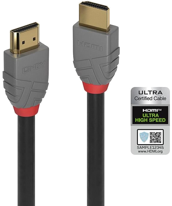 LINDY - 36954 - Câble HDMI Ultra High Speed, Anthra Line, 3m