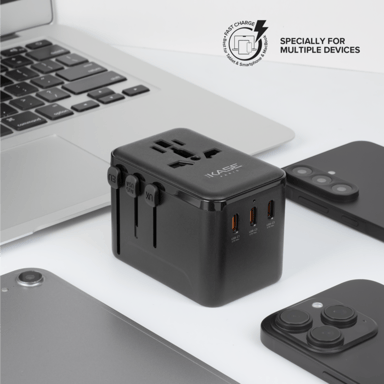 Supreme Universal Travel Adapter GaN 67W 4-bulit-in Port, Black