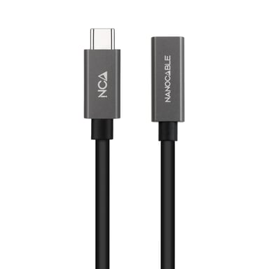 Nanocable Cable Prolongador USB-C 3.2 Gen2x2 20Gbps 3A, 4K/60Hz, USB-C/M-USB-C/H, Negro, 2 m