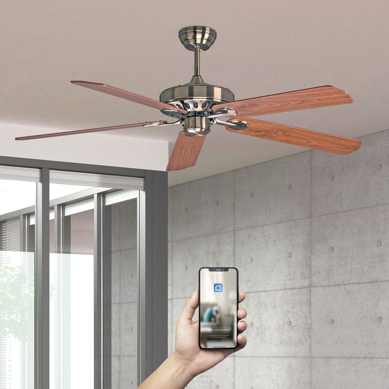 Fanelite Ventilateur de plafond 152 cm SIROCO Moteur DC Télécommande Wifi&Contrôles vocaux 5 pales Très silencieux Neuf - vue 2