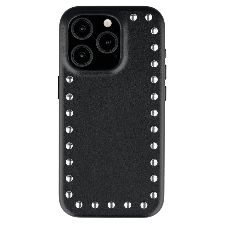 SELENCIA  Coque arri&egrave;re Studs avec MagSafe Apple iPhone 15 Pro - Velvet Black