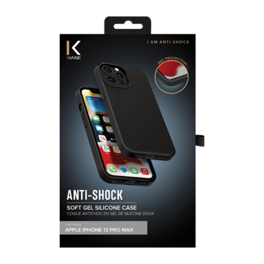 Custodia antiurto in morbido silicone gel per Apple iPhone 13 Pro Max, nero satinato