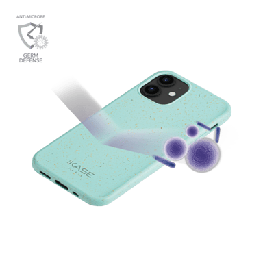 Guscio organico vegano antibatterico 100% a zero rifiuti per Apple iPhone 12 mini, verde nebbia