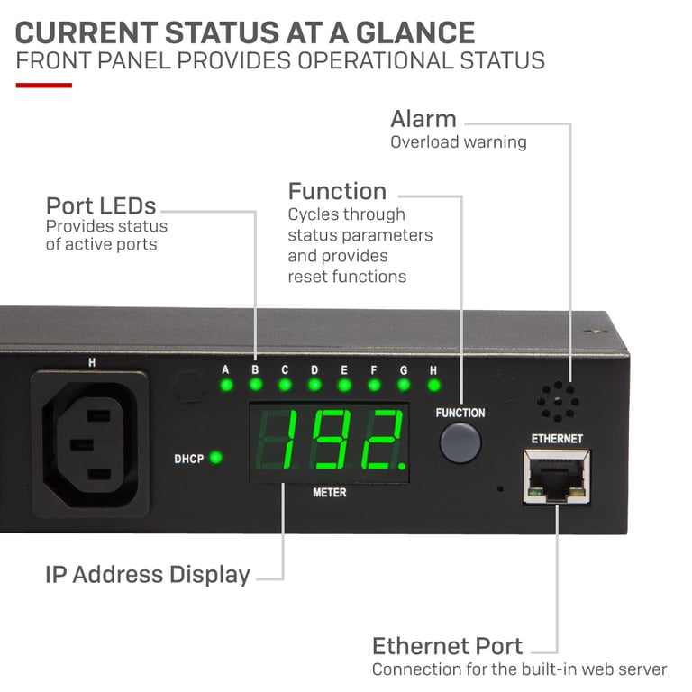 LINDY IP Power Switch Classic 8 Unité de commande de 'alimentation rack montable Ethernet 10100 connecteurs de sortie : 8 1U - vue 3