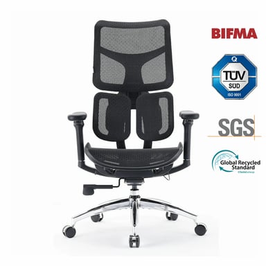 Chaise ergonomique SIHOO Doro S100 - Double soutien lombaire dynamique, accoudoirs 4D, dossier 5x réglable - Noir