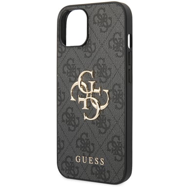 Guess Coque 4G Metal Logo Backcover pour Apple iPhone 14 - Gris