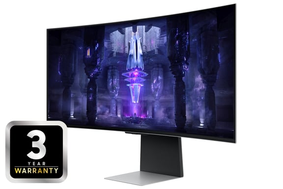Samsung G85SB écran plat de PC 86,4 cm (34'') 3440 x 1440 pixels UltraWide Quad HD OLED Argent