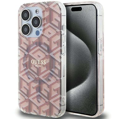 Étui Guess pour iPhone 15 Pro Max 6.7'' rose étui rigide IML GCube MagSafe