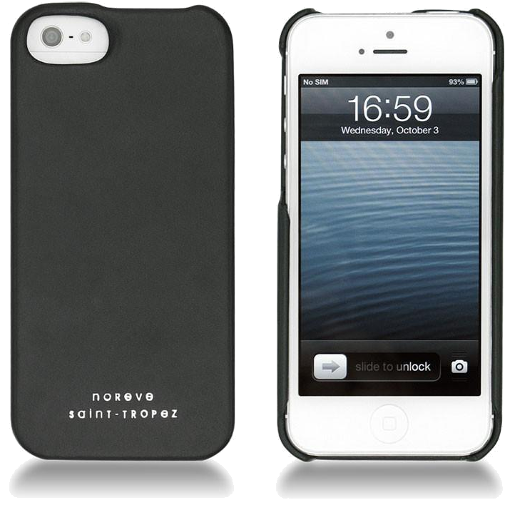 Coque cuir Apple iPhone 5 - Coque arrière - Noir - Nappa - Black - NOREVE