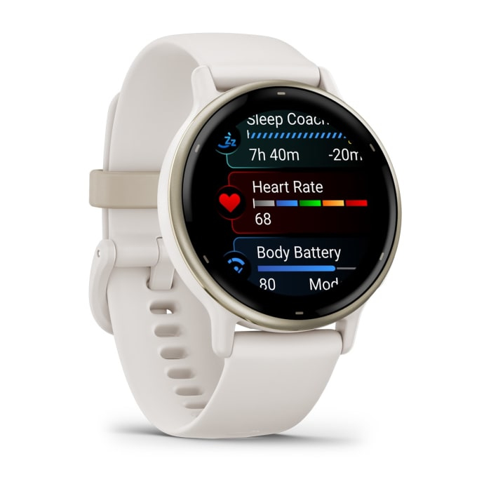 Garmin Vivoactive 5 3,05 cm (1.2 ) AMOLED 42 mm Numérique 390 x 390 pixels Écran tactile Blanc Wifi GPS (satellite) - Neuf