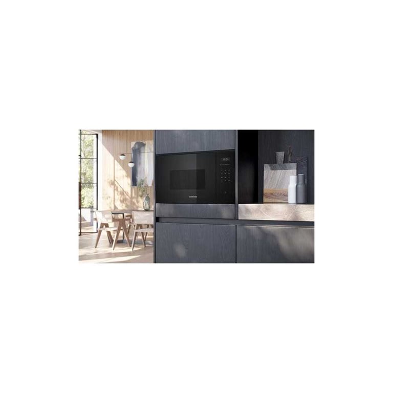Siemens BE555LMB1 iQ500 Four à micro ondes encastrable avec fonction grill 59 x 38 cm 25 de surface de cuisson en acier inoxydable commande TouchControl aide au nettoyage hydrolytique - vue 10