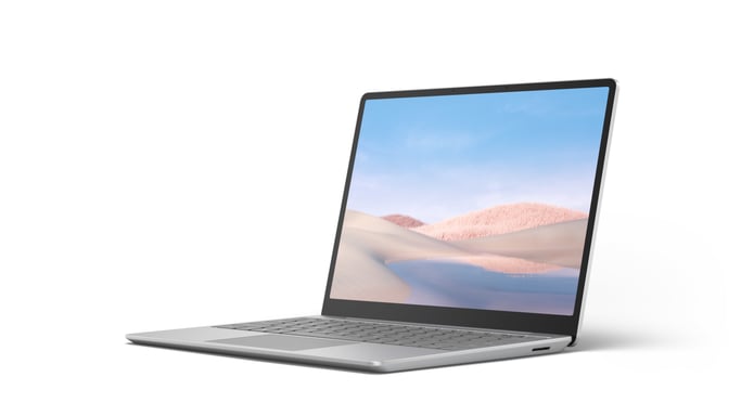Microsoft Surface Laptop Go Laptop 31,6 cm (12,4'') Touchscreen Intel® Core i5 i5-1035G1 8 GB LPDDR4x-SDRAM 128 GB SSD Wi-Fi 6 (802.11ax) Windows 10 Home in modalità S Platino